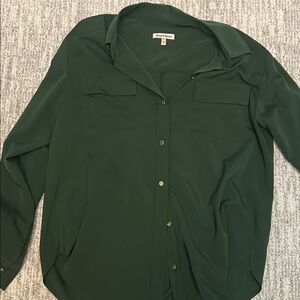 Dark Green Button-Up Blouse Juicy Couture size 2